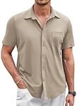COOFANDY Men's Casual Wrinkle Free Shirts Button Down Short Sleeve Summer Shirts