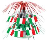 Beistle 50105 Italian Flag Cascade Centerpiece - 1 Pc Mini Centrepiece, Green/White/Red