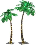 Lightshare 5FT+7FT Gorgeous Artificial Lighted Palm Tree, 248LED Lights, Decoration for Home,Party, Christmas, Nativity, Outside Patio-Electric