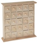 Artemio Wooden Chest with 25 Drawers, Beige, Wood, 32,5 x 32,5 x 8 cm