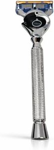G.B.S Flex ball Handle Razor with Flex ball Pivot Ball technology All Chrome Diamond Knurled Pattern Long Handle Shaving Razor