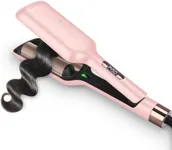 32mm (1.25") Aima Beauty Twins Mermaid Hair Waver, Anti-Scald Wave Curling Iron, Curling Wand 2 Barrel Hair Crimper for Women PTC 15S Heats Up for Short/Medium/Long Hair Pink Color