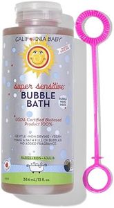 California Baby Super Sensitive Bubble Bath | No Added Fragrance | 100% Plant-Based Ingredients (USDA Certified) | Allergy Friendly | Babies, Adults & Kid Bubble Bath | Ideal for Sensitive Skin | Free Bubble Wand Included |13 Fl oz