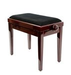 Legato Polished Mahogany Piano Stool - Adjustable Height with Black Draylon Top