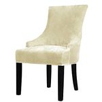 Lellen Velvet Stretch Wingback Chair Cover Slipcover - King Back Reusable Protector Cover for Dining Room Banquet Home Decor etc Machine Washable Hand Washable(1PC,Cream)