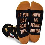 GOLIN If You Can Read This Funny Saying Non-Slip Socks, Novelty Gifts for Men Women Teens Food Lover, Peanut Butter, Medium