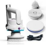 KOKIDO Rechargeable Pool Scrubber, Compact Electric Pool Cleaning Brush for Walls, Waterline & Steps, 3‑in‑1 Pool Brush, 40‑Min Runtime, Pivot Handle - Ideal for Quick Pool Maintenance & Spot Cleaning