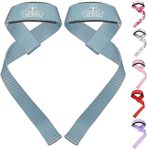 Bear Grips Lifting Straps Gym, Wrist Straps for Weightlifting, Gym Straps, Weightlifting Straps, Deadlift Straps, Weight Lifting Straps for Men, Weight Straps Lifting Women, 2 Lifting Strap Light Gray