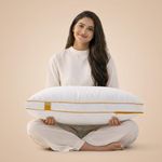 SleepyCat Hybrid Pillow | Full-Size Height & Firmness Adjustable Pillow | Removable Foam Inserts & 100% Virgin Microfiber Fill with No Lumps & No Lint Guaranteed | White, Set of 2 (26 x 16 Inches)