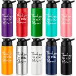 Amyhill 10 Pack Employee Appreciation Gifts Thank You Employee Gifts Aluminum Water Bottle Lightweight Leakproof Water Bottle with Lid for Gym Camping Hiking for Women Men (Mixed Colors,25 Oz)