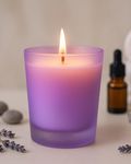 Homesake® Premium Scented Candles in Glass, Small 2.5 Inch Wax Colored Scented Votive Candle with Fragrance for Diwali Decor, 11 Hours Burning, Lavender | Festive Décor | Diwali Decoration for Home
