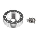 Ruien 1" Steering Wheel Hub Adapter Conversion Spacer 6 Hole to 3 Hole Steering Wheel Adapter Grant Adapter Boss Kit Silver