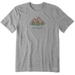 Life Is Good Men's Standard Mountains Cotton Tee, Crewneck, Short Sleeve Graphic T-Shirt, Heather Gray, Large