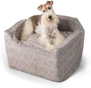 Snoozer Dog Car Seat: Lookout I Dog Booster Car Seat for Pets up to 25lbs, Helps Alleviate Travel Sickness & Fear for Dogs, Removable Washable Cover – Merlin Linen, Size Medium