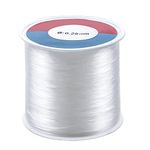 Jinlaili 500m/Roll 0.25mm Clear Nylon Wire,Fishing Wire,Clear Wire for Hanging Ornaments, Jewellery Making and Sew Hobby, Transparent Beading Thread Non-Stretchy Beading Threads