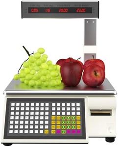 Label Printing Scale,Electronic Digital Price Computing Scale，66 lb Digital Label Printing Scale，Commercial Food Scale with Label Printer.for Retail Outlet Store Food Meat Shop Supermarket