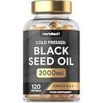 Black Seed Oil Capsules 2000mg | 120 Count | Cold Pressed Nigella Sativa Supplement with Omega 6 and 9 | No Artificial Preservatives | by Horbaach