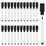 JEFURE 25Pcs Black Magnetic Dry Erase Markers with Eraser Cap, White Board Mini Dry erase Markers Bulk, Fine Point Tip Student White Board Markers for Teachers Office School Supplies