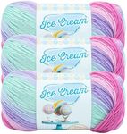 Lion Brand Yarn (3 Pack) Ice Cream Baby Yarn, Ube