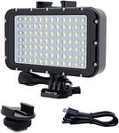 Suptig Underwater Lights Dive Light 84 LED High Power Dimmable Waterproof LED Video Light Waterproof 164ft(50m) for Gopro Canon Nikon Pentax Panasonic Sony Samsung SLR Cameras Black