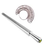 Ring Mandrel Sizer Finger Sizing Measuring Stick - Ring Sizer Guage 27 Pcs Metal Circle Models Jewellery Tool