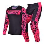 Willbros Women's Jersey Pant Combo Motocross MX Riding Gear Set Dirt Bike Offroad BMX ATV Cycling Riding Suit Adult, Black Pink, Jersey M / Pants 32