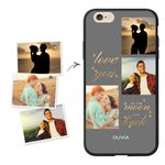 Customized Case for iPhone 6/iPhone 6S, Multi-Photo case Anti-Scratch Shockproof Protective Case Multi-Picture Text Phone Case Translucent Matte Case Custom Case for iPhone 6/iPhone 6S, Frosted Black