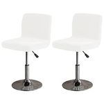 LightInTheBox Bar Stool Cover Square Swivel Barstool Chair Seat Velvet Barstool Protector Covers for Counter Height Mid Low Back Chair Holiday (2Pc White)