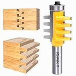 Reversible Finger Glue Joint Router Bit 1/2 Inch Shank, Newdeli Bearing Finger Joint Router Bits Carbide Joinery Wood Milling Cutter for DIY Door Table Cabinet Shelve Furniture