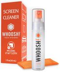 WHOOSH! Glasses Cleaner Spray - 30 ml + 1 Microfiber Cleaning Cloth - Travel Size Laptop Screen Cleaner for MacBook, Computer, Portable Car Screen Cleaner for Phone, iPad - Electronic Cleaner Kit