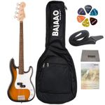 Fender Debut Series Precision Bass Guitar with Gig-Bag, Polishing Cloth, Strap, Picks & E-Book - 2-Color Sunburst