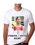 Photo Printed Tshirt Personalized for Men and Women (Large) White