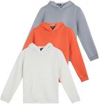 3 Pack: Girls Fleece Pullover Hoodie Long Sleeve Sweatshirt cute Soft Teen fashion Sweater Uniform Youth Active Athletic Gym Tops Clothes Kids Plain Black Blue Hoody Hooded Warm - Set 5 , M (10-12)