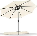 VOUNOT 2.7m Garden Parasol Umbrella with Cover, Crank and Tilting Umbrella, Sun Shade for Outdoor, Patio, Garden, Beige