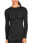 Duofold Women's Flex Weight Thermal Shirt Base Layer Top, Black, Small