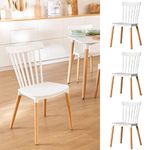 nufurn - Set of 4 Alaska Dining Chair for Home Living Room Dining Room, Cafe Study Bedroom Accent Chair White