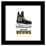 Gallery Pops NHL Boston Bruins - Drip Skate Wall Art, Black Framed Version, 12" x 12"