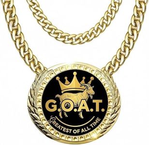 Opxuliix Giant 6 Inch Goat Turnover Chain Medal Greatest of All Time Award Necklace Heavy Duty Gold Champion Trophy for Fantasy Football Sales MVP and Team Gifts