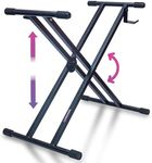 Liquid Stands Piano Keyboard Stand - X Style Adjustable and Portable Heavy Duty Music Stand for Kids and Adults - Fits 54 61 88 Key Electric Pianos - Double Braced Foldable Digital Piano Table Stand