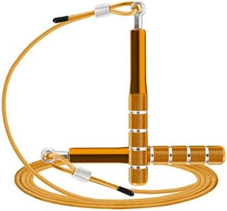 Jump Rope, Wastou Speed Jumping Rope for Training Fitness Exercise, Adjustable Adults Workout Skipping Rope for Men, Women, Kids, Girls (Gold)