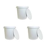 25L Litre White Multi-Purpose Storage Bucket with Tamper Evident Lid For Garden and Garage Storage, Fermentation, Bait Buckets Food Storage, Home Brew (1)