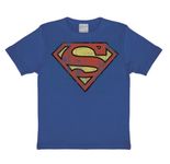 Logoshirt DC Comics - Superman Logo Kids T-Shirt - Childrens Short Sleeve - Blue - Licensed Original Design, Size 4-6 Years