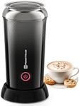 Maestri House Milk Frother, 3-in-1 Hot & Cold Milk Frothing Steamer, 240ML Touch Control Foam Maker, Compact Space-Saving Design for Latte, Cappuccino and Warm Milk Black