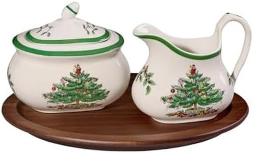 Portmeirion 10" Bell Dish - Christmas Tree & Ribbon Design | Earthenware Plate | Collectible Christmas Tableware | Holiday Kitchen Décor | Vintage-Inspired Seasonal Dish | Dishwasher & Microwave Safe
