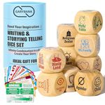 Garybank Creative Writing Prompts Dice Set, W/13 Writing Skill Cards - Story Writing/Telling Game for Adults, Writer & Teachers - Set of 9 Story Cubes for Inspiration - Gifts for Writers, Author