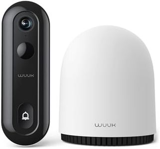 WUUK 2K Doorbell Camera, Video Doorbell Wireless/Wired, Homebase Supports Up to 8 WUUK Cams, No Subscription, 2.4/5 GHz WiFi, 32G Local Storage, Human Detection, Compatible with Alexa and Google Home