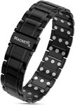 MagnetRX® 3X Strength Titanium Magnetic Bracelet – Magnetic Bracelets for Men – Premium Fold-Over Clasp & Adjustable Length with Sizing Tool (Black)