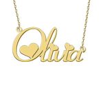 Name Necklace with Heart Jewelry Gifts Christmas Gifts Mothers Day Gift for Her Olivia