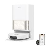 DREAME L60 Ultra Robot Vacuum and Mop, 35,000Pa Suction, Detangling Brush, AI-Enhanced 3D ToF Vision, 100℃ Mop Self-Cleaning, 280+ Object Types, Extendable Side Brush and Mop, White