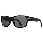 Tom Ford Men's Polarized Mason FT0445-02D-58 Black Rectangle Sunglasses